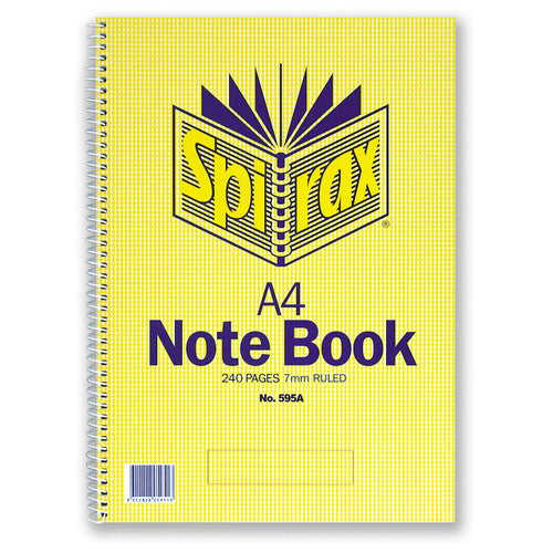 Spirax Spiral Cardboard Notebook Side Opening A4 240 Pages