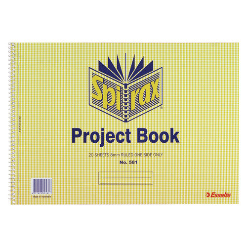 Spirax Project Book 252 x 360mm 40 Page 8mm Ruled One Side