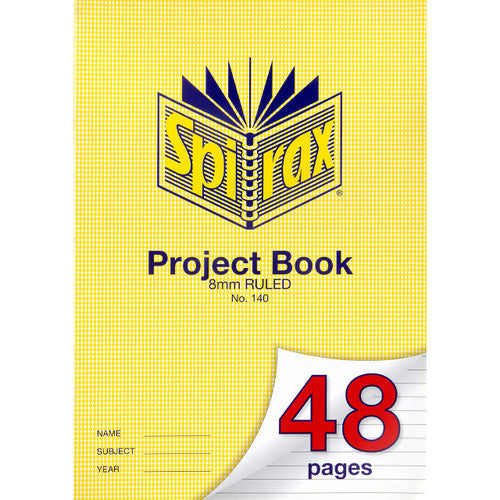 Spirax 140 Project Book A4 48 Page 8mm Ruled