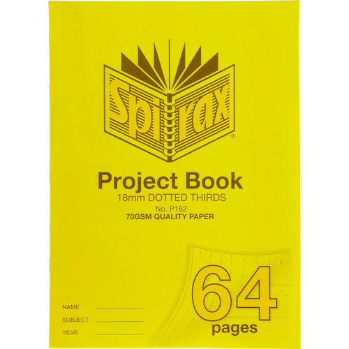 Spirax Project Book 330 x 240mm 64 Pages 18mm Dotted Thirds Box of 10
