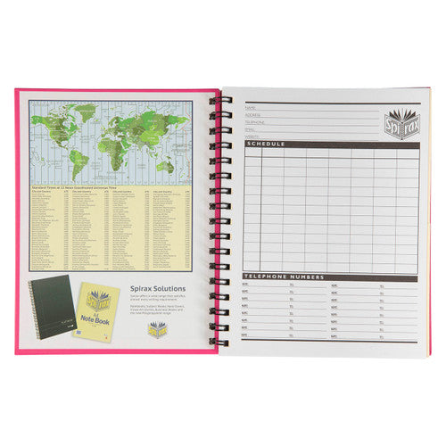 Spirax Hardcover Notebook 225 x 175mm 200 Pages Pink
