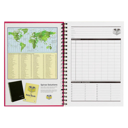 Spirax Hardcover Notebook A4 200 Page Pink