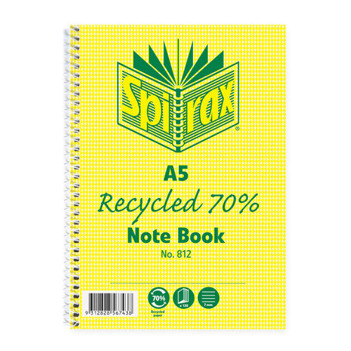 Spirax Recycled Notebook A5 120 Pages