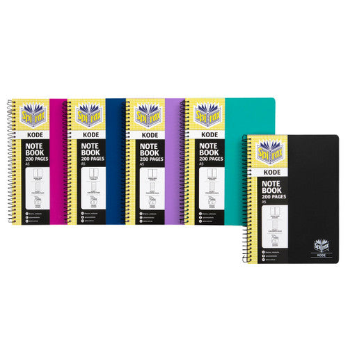 Spirax Kode Polypropylene Notebook A5 200 Pages Assorted Box of 15