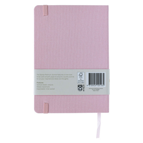 Spirax Platinum Journal Linen-Look A5 160 Page 7mm Lined Flamingo Pack of 10