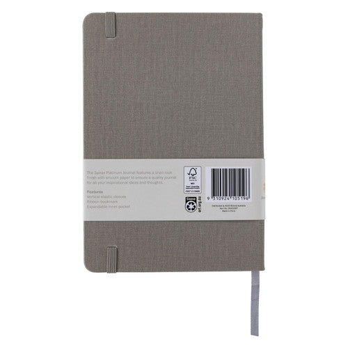 Spirax Platinum Journal Linen-Look A5 160 Page 7mm Lined Storm Pack of 10