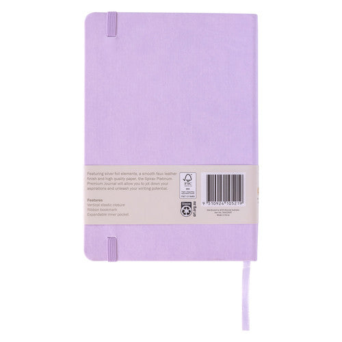 Spirax Platinum Premium Journal A5 160 Page 7mm Lined Lilac Pack of 10