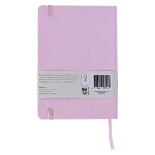 Spirax Platinum Premium Journal A5 160 Page 7mm Lined Rose Pack of 10