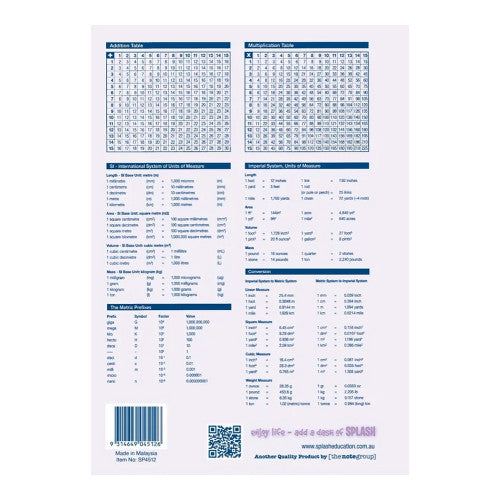 Splash Education A4 Binder Book 128 Page 5mm Grid Pack of 10
