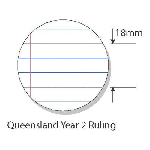 Splash Education A4 Exercise Book 96 Page Qld Year 2 Ruled + Red Margin Pack of 10