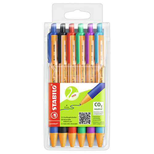 Stabilo Pointball Ballpoint Assorted Wallet of 6