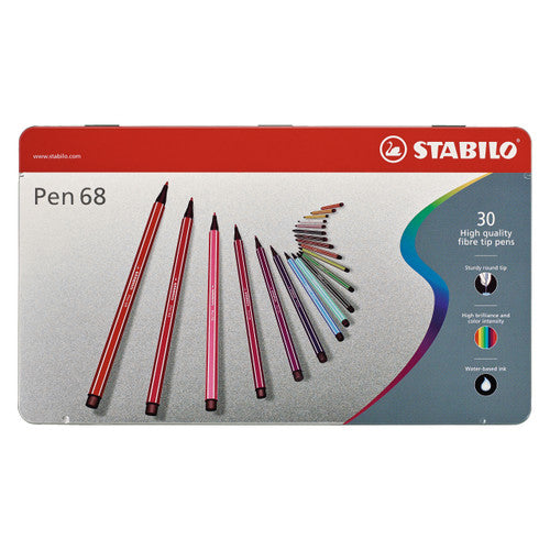 Stabilo Pen 68 Fineliner Metal Tin 30