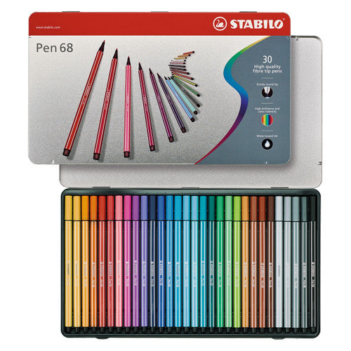 Stabilo Pen 68 Fineliner Metal Tin 30