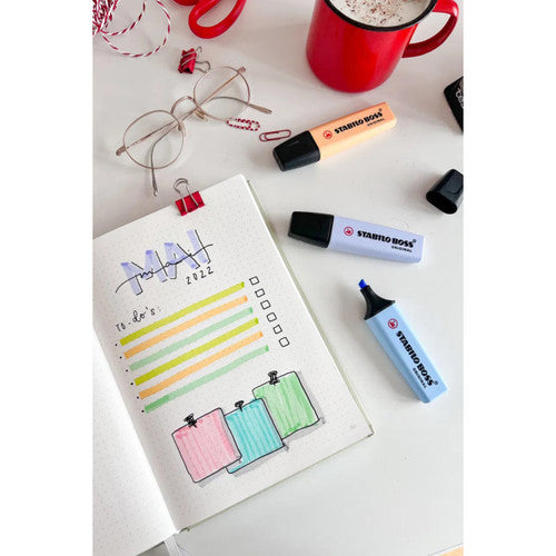 Stabilo Boss Original Pastel Highlighter Desk Set of 15 Assorted Colours