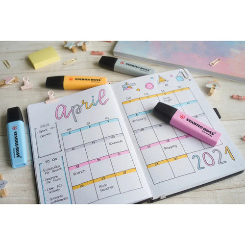 Stabilo Boss Original Pastel Highlighter Desk Set of 15 Assorted Colours