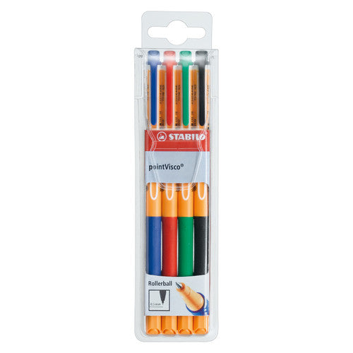 Stabilo Point Visco Rollerball Assorted Wallet of 4
