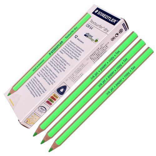 Staedtler 128 64-5 Textsurfer Dry Highlighter Pencil Green Box of 12