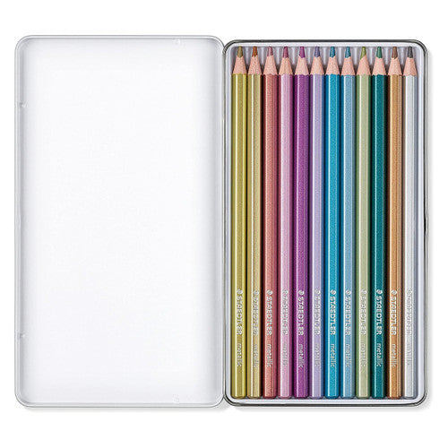 Staedtler 146M Design Journey Metallic Coloured Pencils Tin of 12