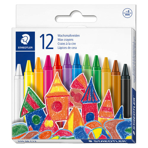 Staedtler 220 Noris 8mm Round Wax Crayons Assorted Pack of 12