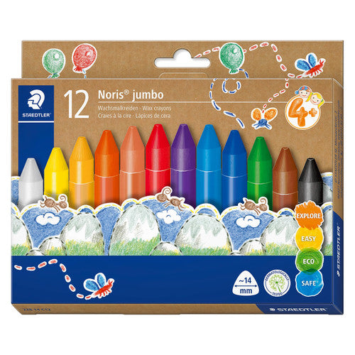 Staedtler 228 Noris Jumbo Triangular Wax Crayons Assorted Pack of 12