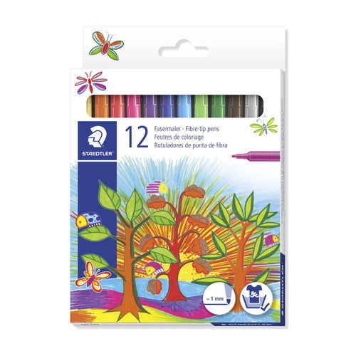 Staedtler 325 Noris Club Fibre Tip Pens Assorted Colours Pack of 12