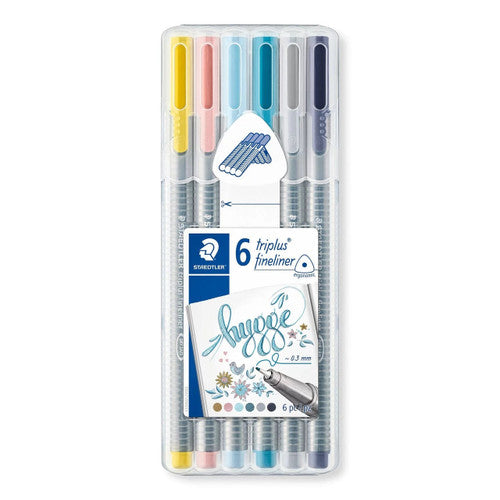 Staedtler 334 Triplus Fineliner Assorted Colours Wallet of 6