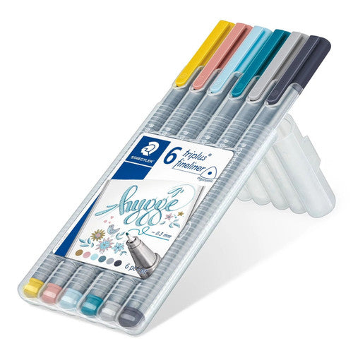 Staedtler 334 Triplus Fineliner Assorted Colours Wallet of 6