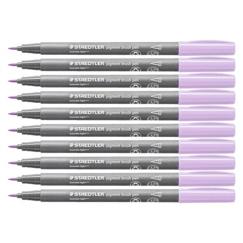 Staedtler 371 Pigment Arts Brush Pen Lavender Light Pack of 10