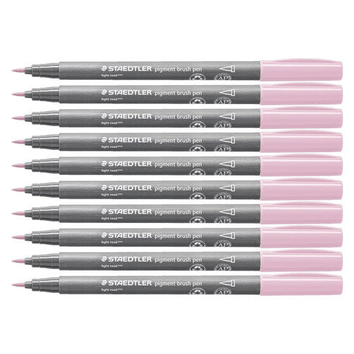 Staedtler 371 Pigment Arts Brush Pen Light Rose Pack of 10