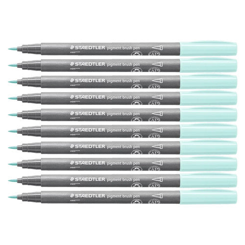 Staedtler 371 Pigment Arts Brush Pen Mint Pack of 10