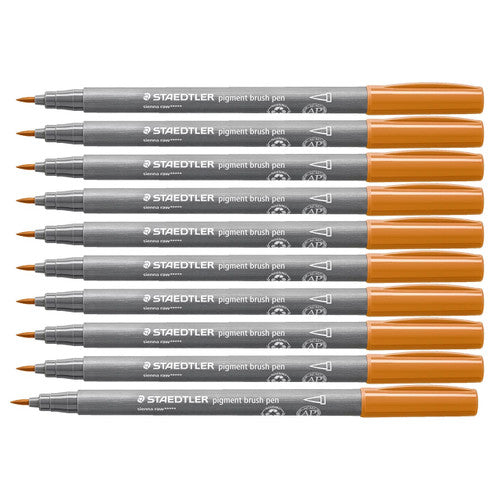 Staedtler 371 Pigment Arts Brush Pen Sienna Raw Pack of 10