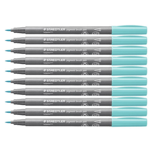 Staedtler 371 Pigment Arts Brush Pen Turquoise Pack of 10