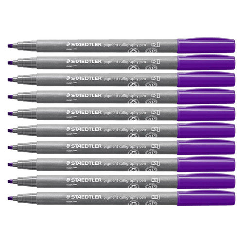 Staedtler 375 Pigment Arts Calligraphy Pen Blue Violet Pack of 10