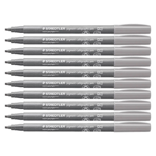 Staedtler 375 Pigment Arts Calligraphy Pen Warm Grey Light Pack of 10