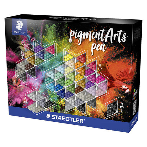 Staedtler 37 Pigment Arts Pen Assorted Colours and Tips Display of 280