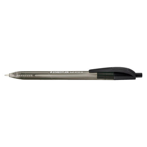 Staedtler 4230 M Retractable Triangular Ballpoint Pen Medium Black Pack of 10
