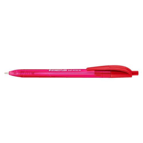 Staedtler 4230 M Retractable Triangular Ballpoint Pen Medium Red Pack of 10