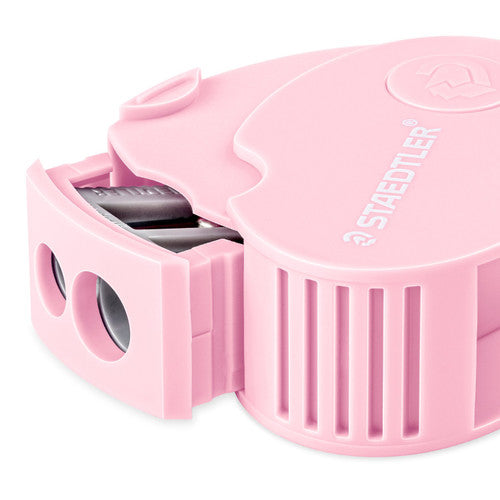 Staedtler 512 PS2 Double Hole Covered Sharpener Pastel Pink and Pastel Purple Box of 12
