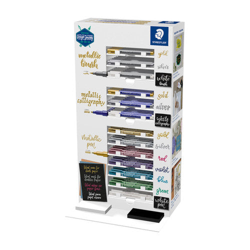 Staedtler 832 Metallic Marker Assorted Tips Display of 130