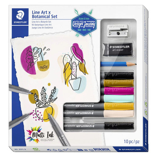 Staedtler 371 Design Journey Pigment Arts Brush Line Art x Botanical Set