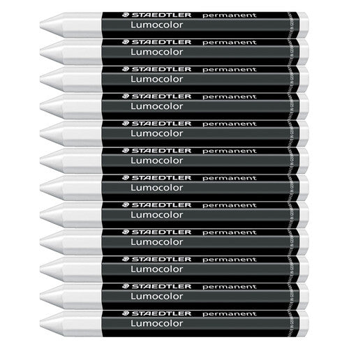 Staedtler Lumocolor Permanent Omnigraph Crayon White Pack of 12
