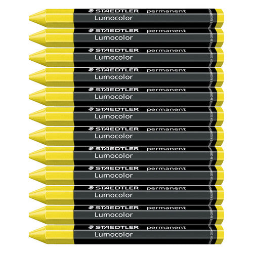 Staedtler Lumocolor Permanent Omnigraph Crayon Yellow Pack of 12