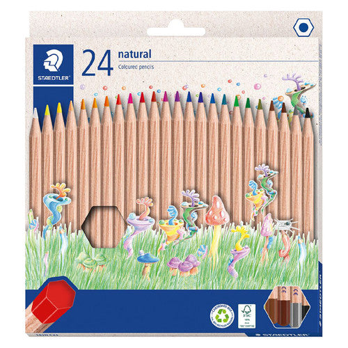 Staedtler 143N C24 natural coloured pencils pack of 24 assorted showing 24-colour step up for school art and project illustration
