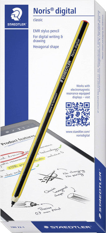 Staedtler 180 22-1 Noris Digital Stylus Pencil Fine 0.7mm Tip for Chromebook Yellow and Black