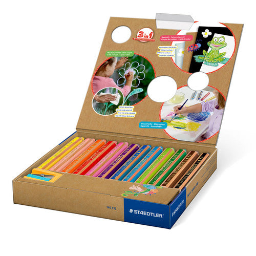 Staedtler Noris Junior 3 in 1 Pencils Box of 12 Assorted Colours 140 C12