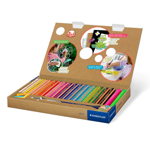 Staedtler Noris Junior 3 in 1 Pencils Box of 18 Assorted Colours 140 C18