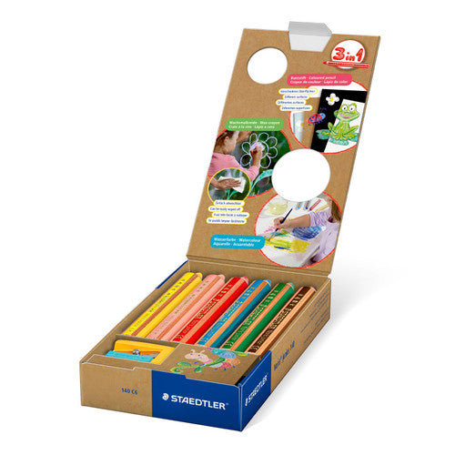 Staedtler Noris Junior 3 in 1 Pencils Box of 6 Assorted Colours 140 C6
