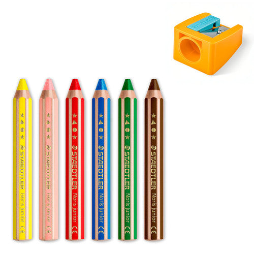 Staedtler Noris Junior 3 in 1 Pencils Box of 6 Assorted Colours 140 C6