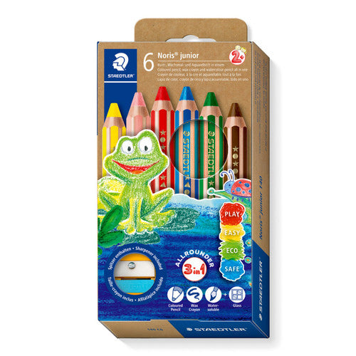 Staedtler Noris Junior 3 in 1 Pencils Box of 6 Assorted Colours 140 C6
