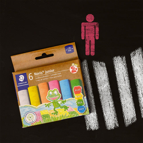 Staedtler Noris Junior Sidewalk Chalks Box of 6 Assorted Colours 2365 C6
